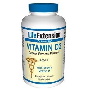 Prolongation de la vie vitamine D3, 5000 UI, 60-Count
