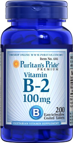 Puritan Pride 2 Bouteilles de B-2 (riboflavine) 100 mg-100 mg-200-Tablet