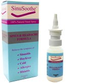 SinuSoothe 100% Natural Spray Nasal (SINUS FORMULE DES MAUX DE TETE &) (0.68floz) - sinusite, rhume des foins, les allergies des sinus, rhume, la rhinite, la toxicomanie vaporisateur nasal