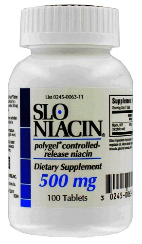 Slo-Niacin Polygel niacine à libération contrôlée, 500 mg, 100 comprimés