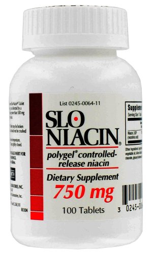 Slo-Niacin Polygel niacine à libération contrôlée, 750 mg, 100 comprimés