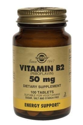 Solgar - Vitamine B2 (riboflavine), 50 mg, 100 comprimés