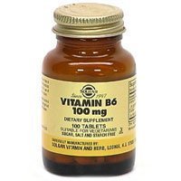 Solgar - Vitamine B6, 100 mg, 100 comprimés
