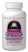 Source Naturals Ginkgo Biloba Extract-24 60 mg, 120 comprimés