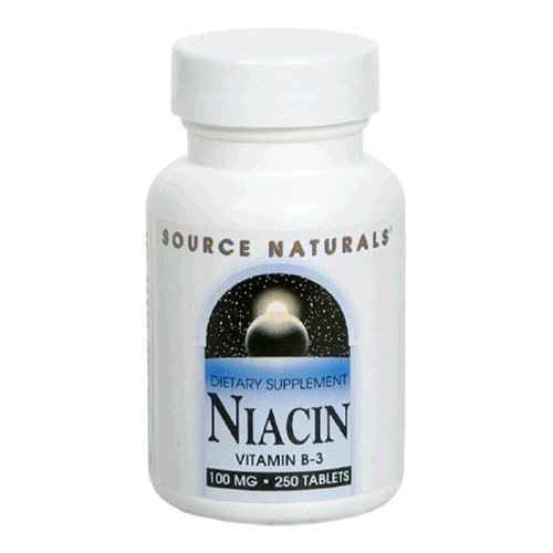 Source Naturals niacine vitamine B-3 100mg, 250 Tablets (Pack de 4)
