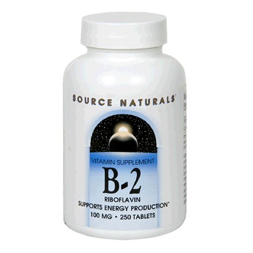 Source Naturals vitamine B-2 Riboflavine 100 mg, 250 comprimés (lot de 2)