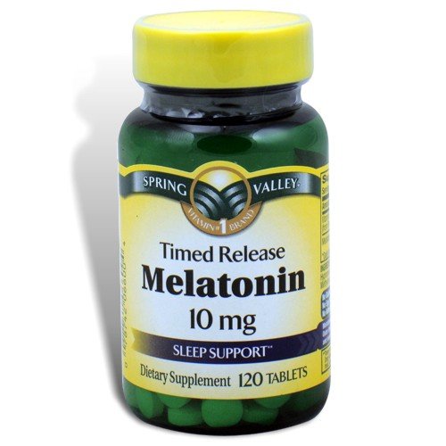 Spring Valley - 10 mg de mélatonine, caplets à libération lente, 120 Comprimés