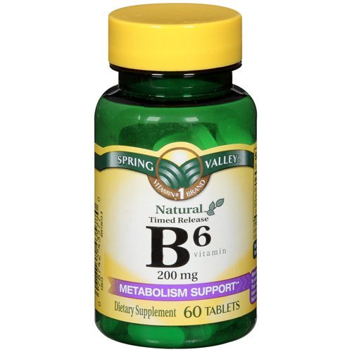 Spring Valley - Vitamine B-6 (pyridoxine) 200 mg, 60 comprimés