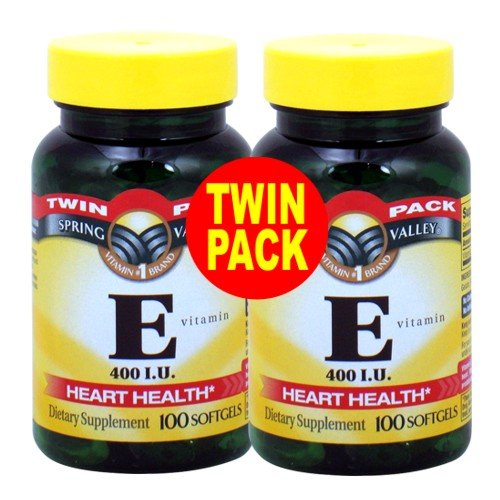 Spring Valley - Vitamine E 400 UI, 200 gélules, Twin Pack