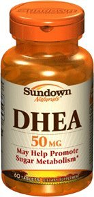 Sundown DHEA énergie Améliorer compléments alimentaires en comprimés à 50 mg, 60-Count Bouteilles (Pack de 3)