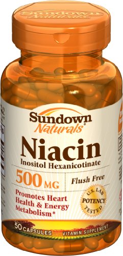 Sundown Flush Niacin gratuit, 500 mg, 50 Capsules (pack de 3)