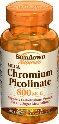 Sundown Mega picolinate de chrome, 800 mcg, 60 comprimés (lot de 2)