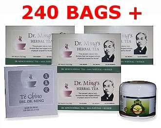 Te Chino del Dr. Ming Chinese Tea 4 PACK 240 sacs + 1 Slim Réduire la crème + 1 guide