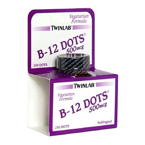 Twinlab B-12 Points de vitamine B-12, 500 mcg, 250 Tablets (Pack de 2)