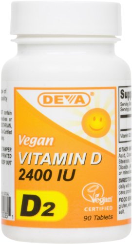 Vegan Vegan Deva Vitamines Vitamine D 2400 UI, 90-Count