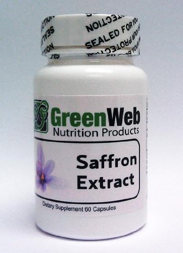 Vert Extrait de safran Web, 60 capsules, 100% Extrait Pur safran haut de gamme, Supplément contrôle de l'appétit; Comparer Saffron Life Extension Optimisé avec Satiereal
