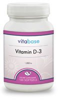 Vitabase Vitamine D-3 pour l'ostéoporose et contrôle du poids 1000 UI 100 Softgels. (Pack de 2)