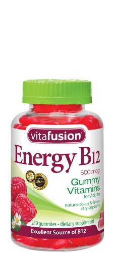 Vitafusion énergie Vitamines B12, Gummy Très framboises, 250 Count
