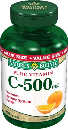 Vitamine C 500 mg comprimés complément alimentaire, par Bounty natures - 250 Comprimés