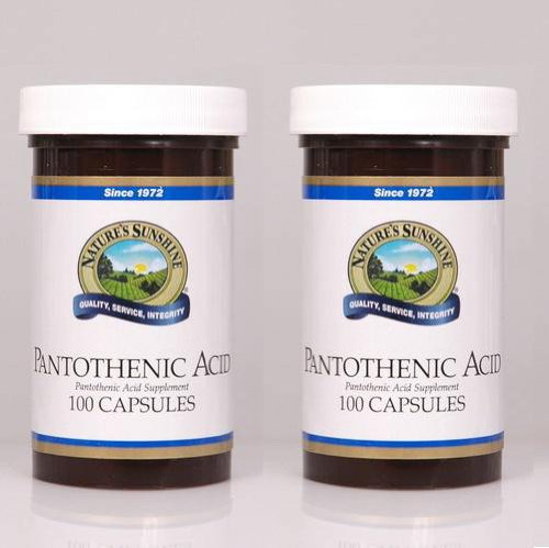 Acide pantothénique 250 mg, KOSHER (Pack de 2) 100 Capsules chaque «FAST SHIPPING