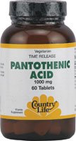 Acide pantothénique Country Life - 1000 mg - 60 comprimés