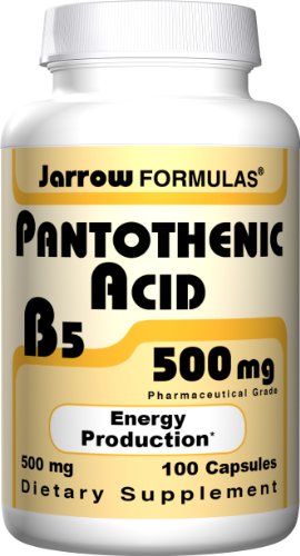 Acide pantothénique Jarrow Formulas, B5, 500 mg, 100 Capsules (pack de 3)