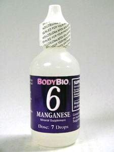 BodyBio / E-Lyte - 6 oligo-éléments Manganèse 2 oz