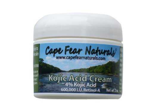 Cape Fear Naturals - Crème acide kojique - éclaircissant la peau naturelle, les tons chair même - 2oz pot, 4% d'acide kojique