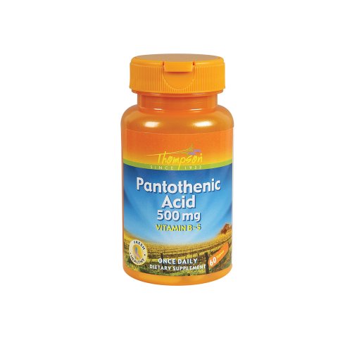 Comprimés Thompson acide pantothénique, 500 mg, 60 Count (Pack de 2)