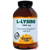 Country Life - L-Lysine W/B-6, 1000 mg, 250 comprimés