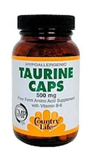 Country Life Taurine 500 mg w/B-6, 100 Capsules