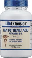 Extension pantothénique Acide vie vitamine B-5 - 500 mg - 100 Capsules