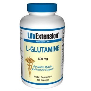 Life Extension L-Glutamine 500mg Capsule, 100-Count