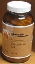 Métabolisme Acide pantothénique Maintenance - 500 mg - 250 Capsules