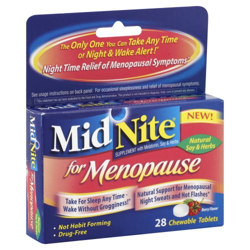 Midnite Sleep Aid de nuit, pour la ménopause, comprimés à croquer, saveur Berry, 28 ch