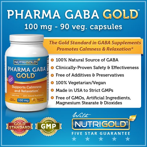 N ° 1 Supplément GABA - Pharma GABA OR (90 capsules végétariennes) Le GABA SEULEMENT cliniquement prouvée et non synthétiques