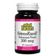 Natural Factors SelenoExcell, levure de sélénium, 200mcg, 90 capsules