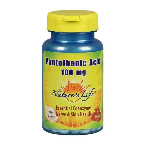 Nature Acide pantothénique vie, 100 mg, 100 comprimés (lot de 2)