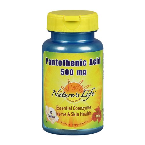 Nature Vie Comprimés Acide pantothénique, 500 mg, 50 Count (Pack de 2)