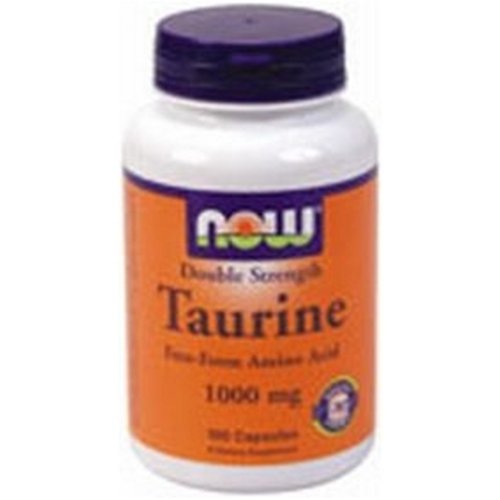 NOW Foods Taurine 1000mg Double Strength, 100 Capsules (pack de 2)
