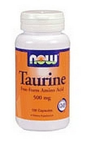 NOW Foods Taurine 500 mg, 100 Capsules (Pack de 3)