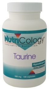 Nutricology taurine, acide aminés sous forme libre, 500 mg, Vegicaps, 100-Comte