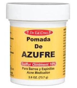 Pomada De Soufre Onguent Azufre 2,6 oz acné Crème De La Cruz