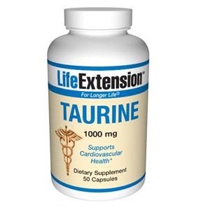 Prolongation de la vie Taurine 1000 mg, gélules, 50 Count