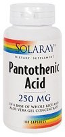 Solaray - Acide pantothénique 250mg-250 - Cap 100ct