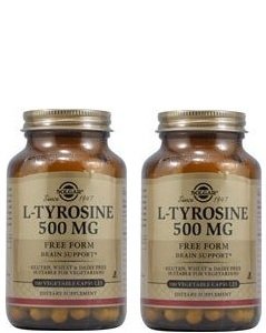 Solgar L-tyrosine - 500 mg - 100 Capsules végétales (Quantité de 2)