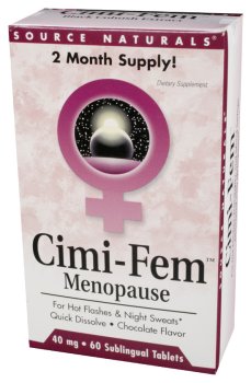 Source Naturals - CIMI-Fem ménopause, 40 mg, 60 comprimés sublinguaux