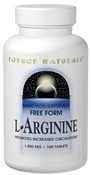 Source Naturals Free Form L-Arginine HCl - 1000 mg - 100 comprimés