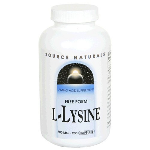 Source Naturals L-Lysine, Free Form, 500 mg, 200 Capsules (Pack de 3)