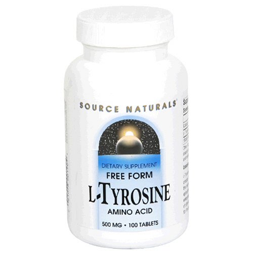 Source Naturals L-Tyrosine 500mg, 100 comprimés (lot de 3)